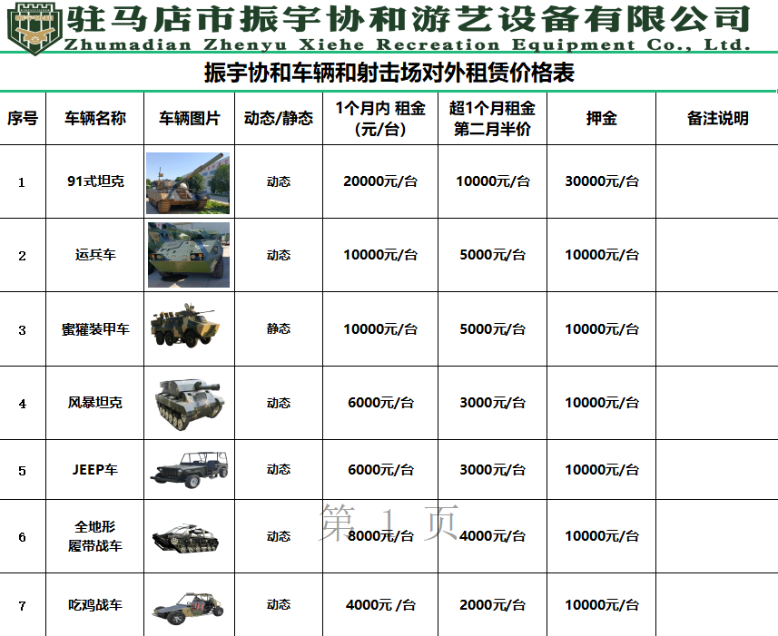 游樂設備租賃價格表游樂坦克模型怎么租賃？.jpg